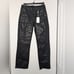 Good american good legs straight black leather coated pants organic cotton