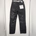 Good american good legs straight black leather coated pants organic cotton