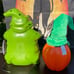 NBC lot of 2 Oogie Boogies 1-Fiber Optic 15” & 1 -13” Animated Plush Oogie
