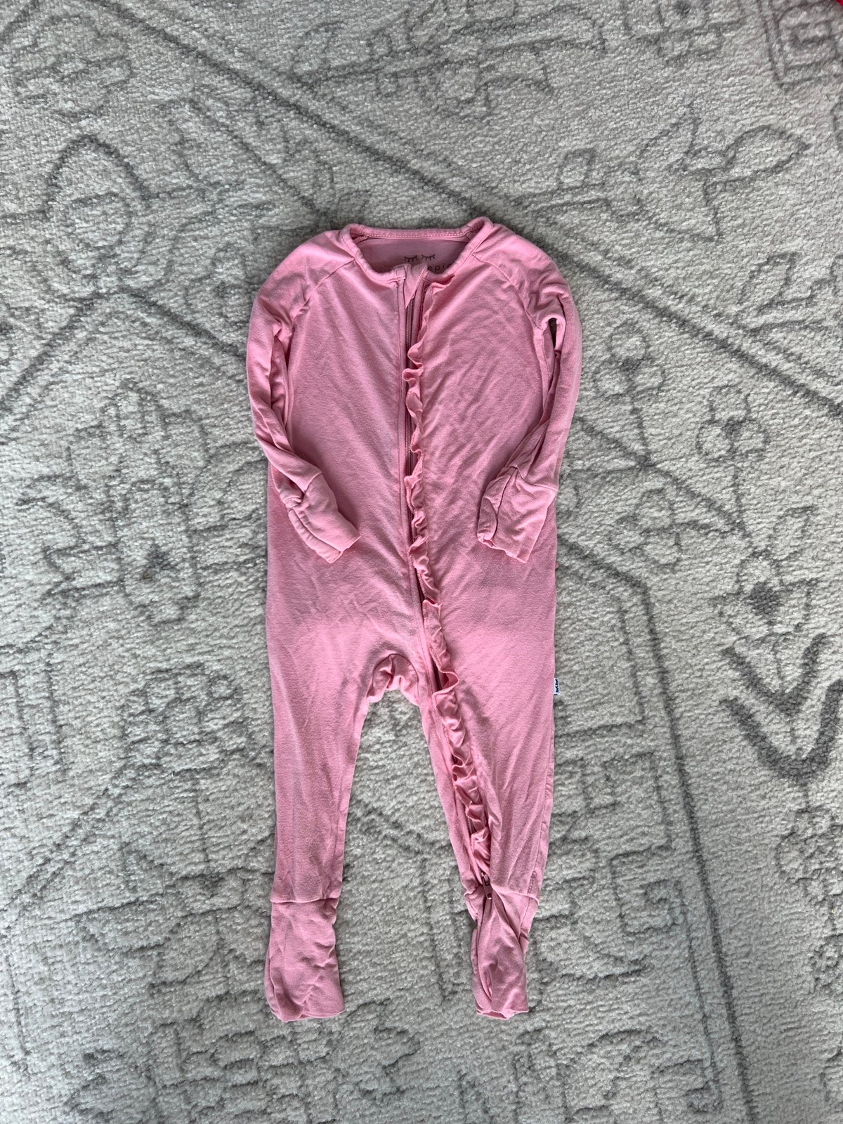 Little sleepies pink ruffle zippy