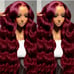 28 Inch Burgundy Lace Front Wig