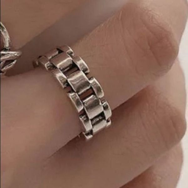 The Moto Ring in Tibetan Silver stamped 925
