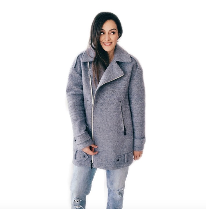 Vince Camuto Wool Boucle Moto Jacket