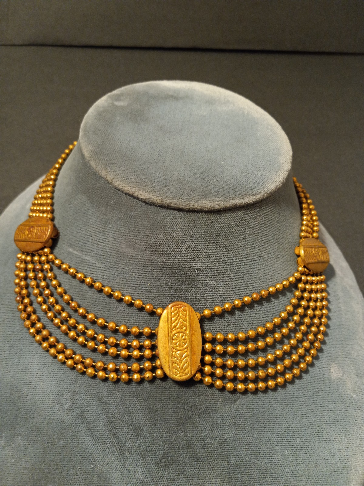 Early 1900 6 layered ball bead necklace