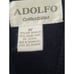 Adolfo Collectibles M Navy Blue Lngsl Knitted Striped FauxButtons Women Sweater