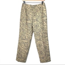 Talbots linen blend gold/black pants