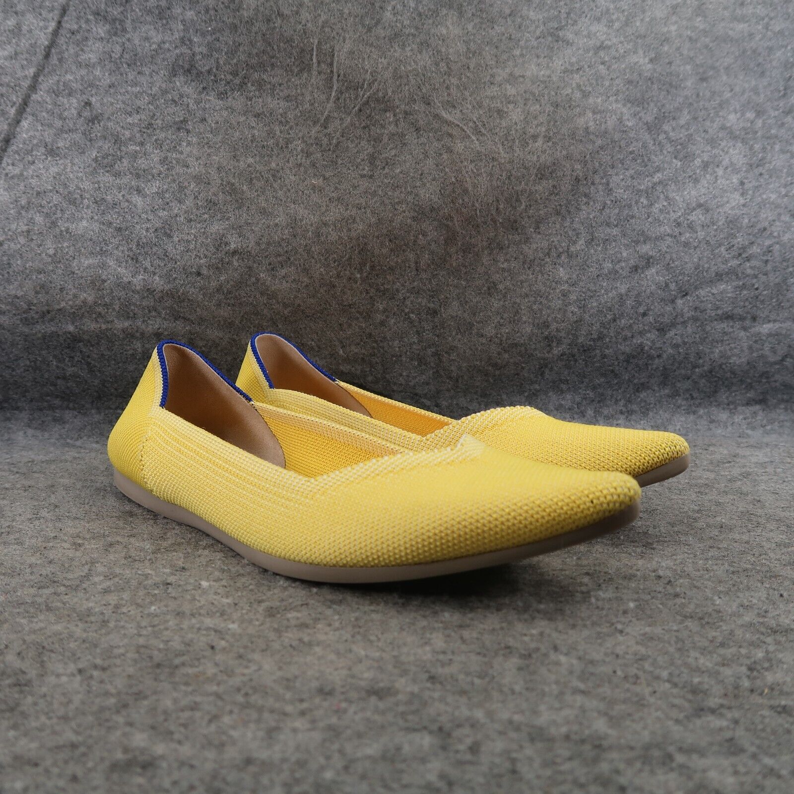Rothy's Shoes Womens 8 Ballet Flat The Point Slip On Yellow Classic Comfort Knit