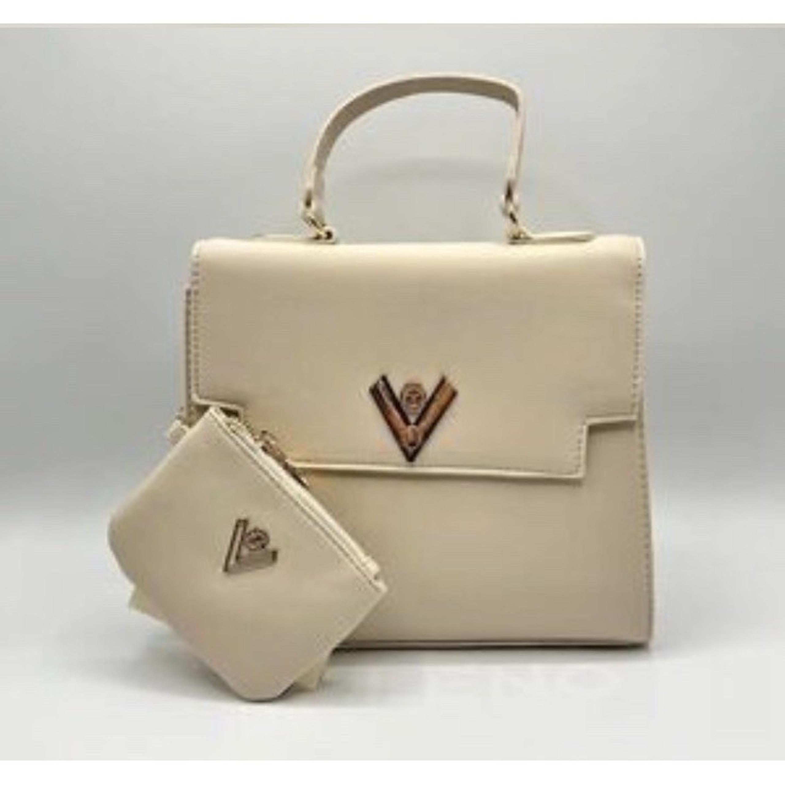 Valentino Orlandi Taupe Satchel bag with adjustable strap and wallet. V-2104