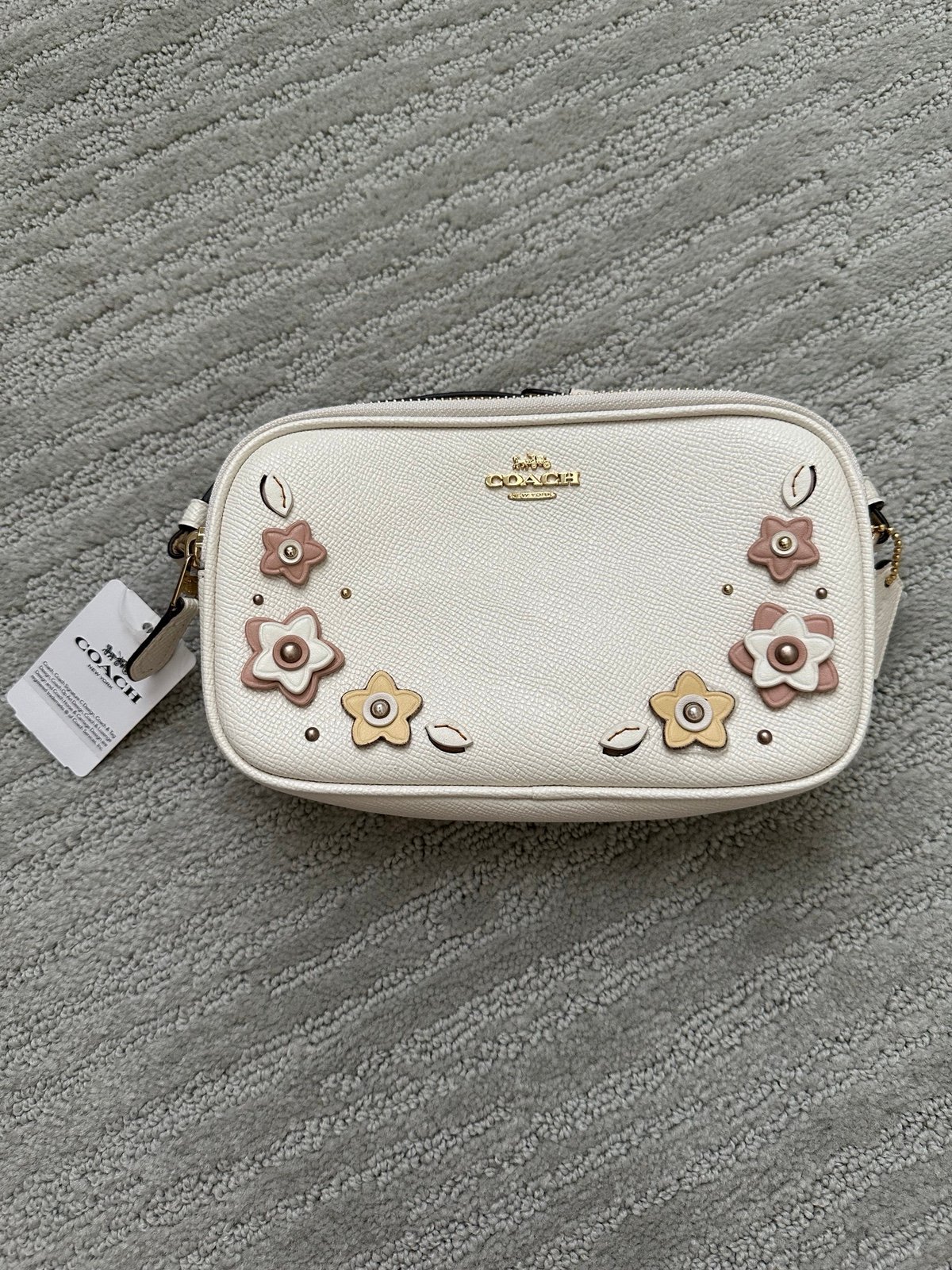NWT-Coach F29370 Floral Star Applique Crossbody Handbag Ivory
