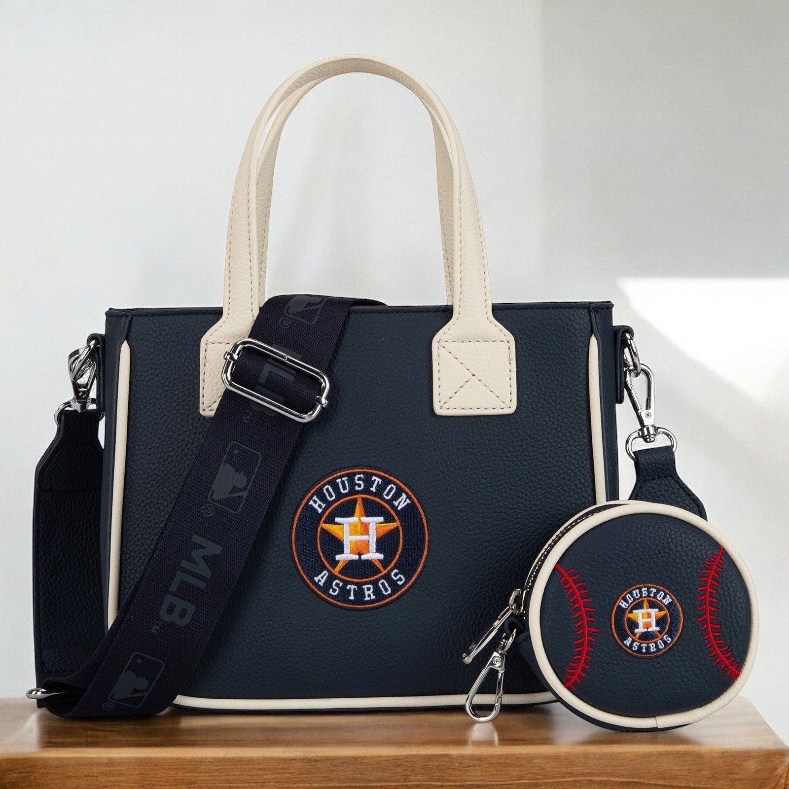 MLB Houston Astros Tote/Crossbody w/ Coin Pouch *NEW Package* (Dark Navy)