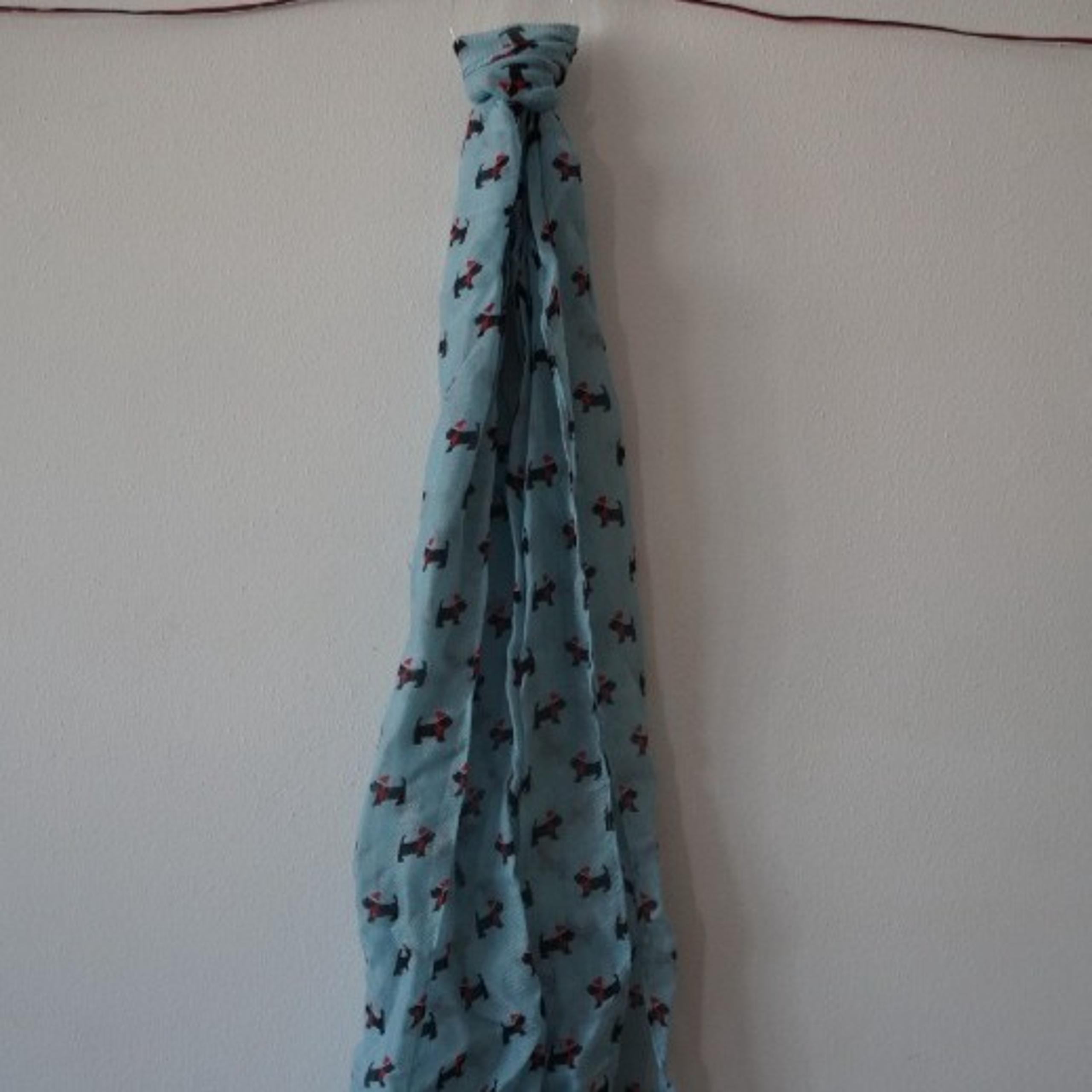 Christopher & Banks Holiday Dogs Blue Scarf NWT