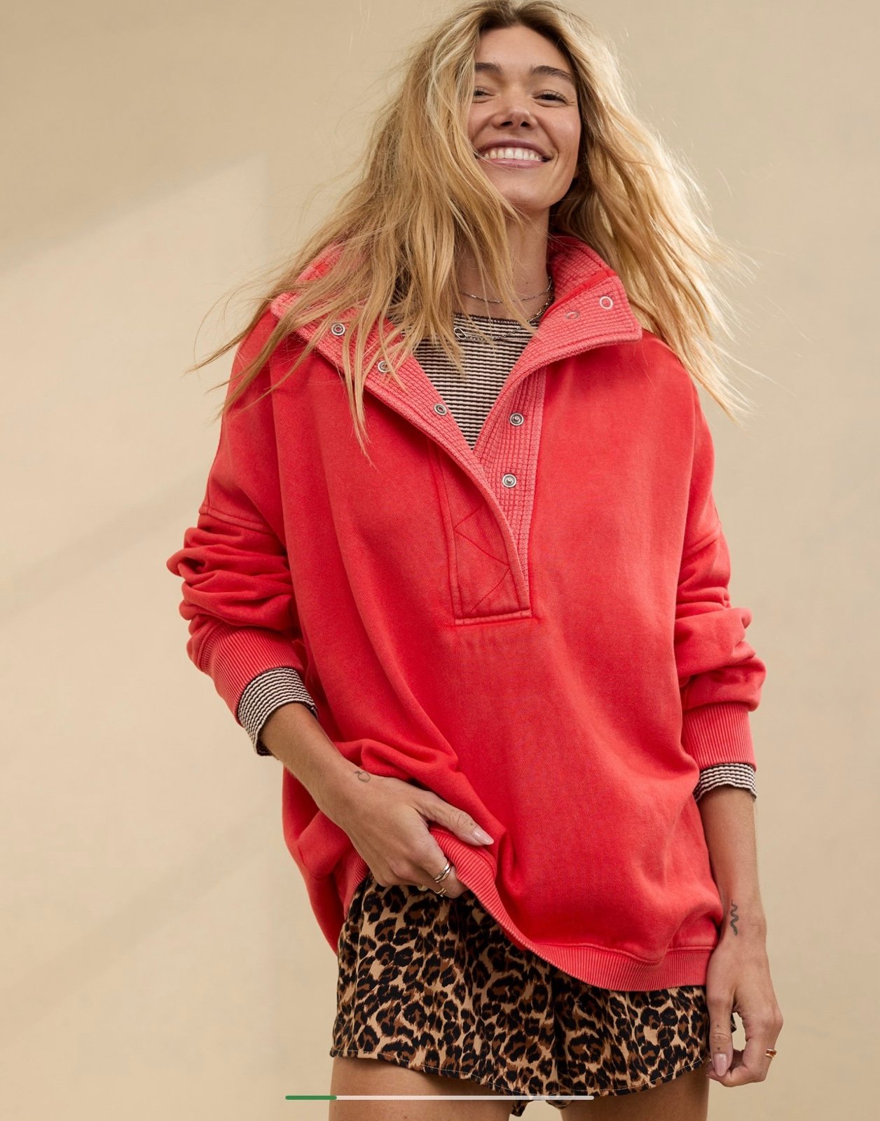 Sz Med Aerie Quarter Snap Sweatshirt NWT