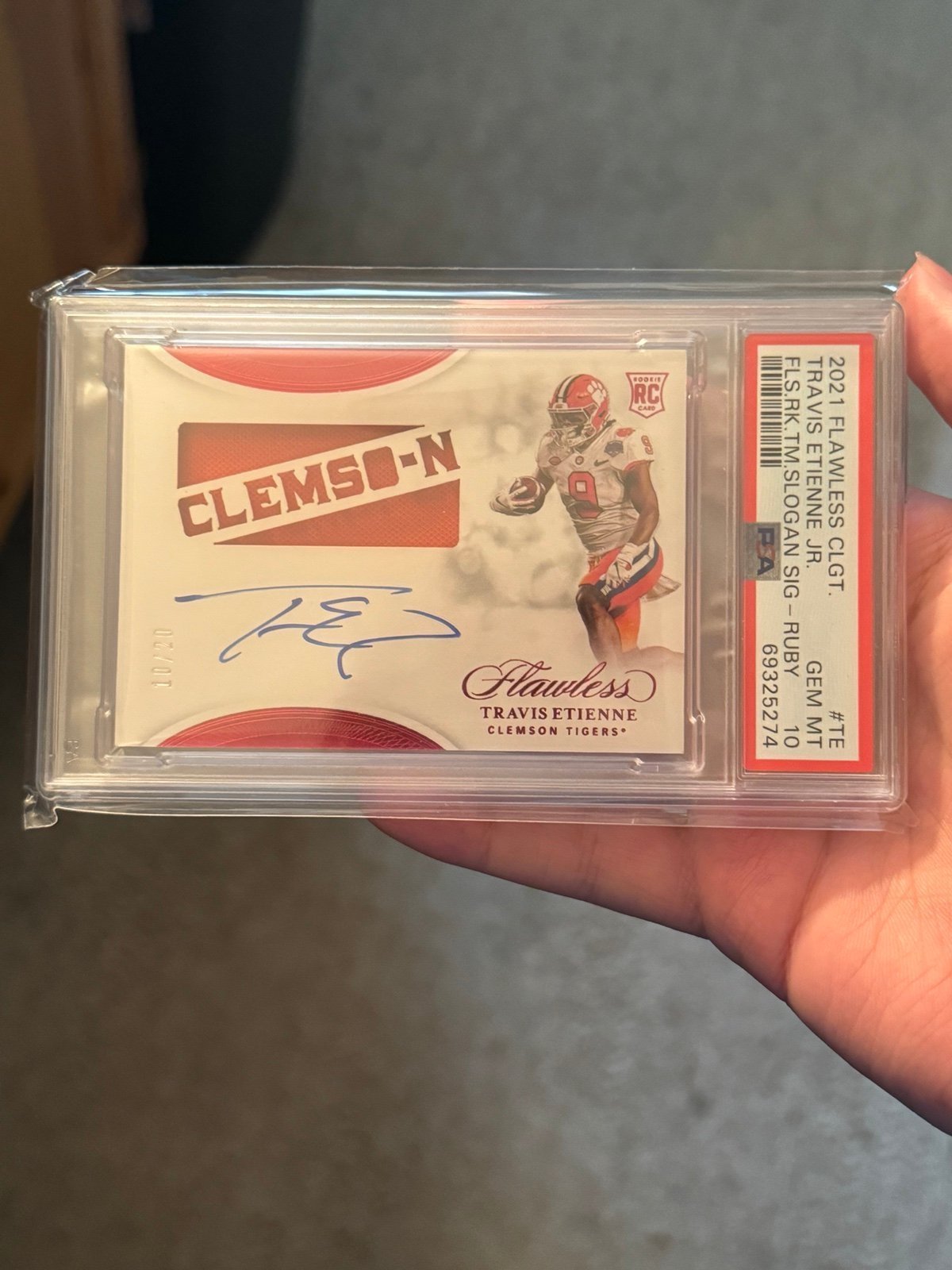 PSA 10 Travis Ettinne CLGT Clemson Tigers Immaculate RPA /20