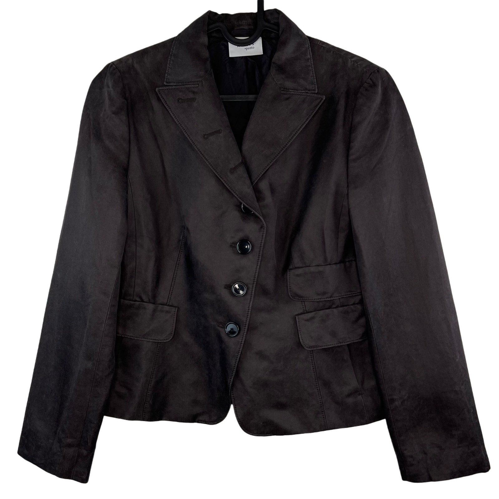 Akris Punto Chocolate Brown Silk Blend Blazer Jacket Size US 8 Women's Corpcore