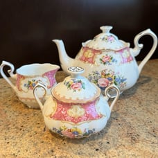 Royal Albert Lady Carlyle Teapot-Creamer-Sugar Bowl