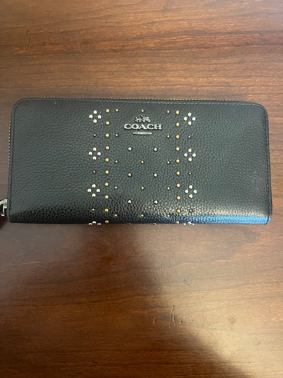 COACH Bandana Rivets FoldOver Crossbody Bag Wallet Black