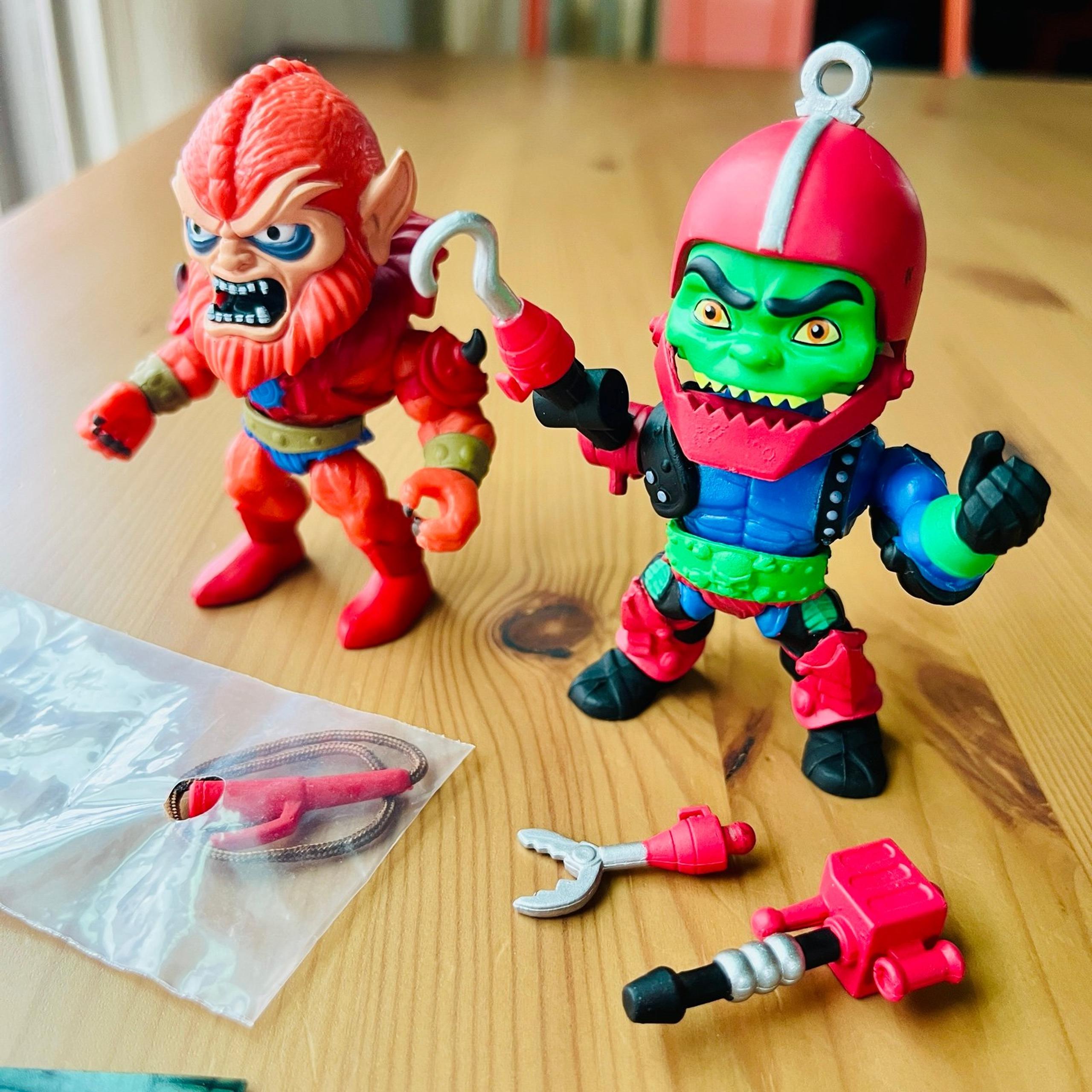 MOTU TLS TRAP JAW & BEAST MAN Figures by The Loyal Subjects Complete w/ Cards