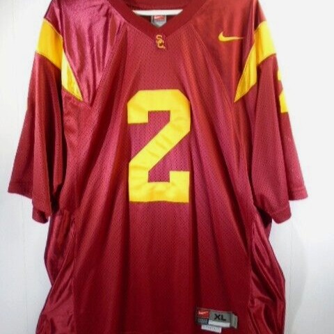 Vtg Nike USC Trojans Football Team Jersey #2 Men XL College Football NCAA Red