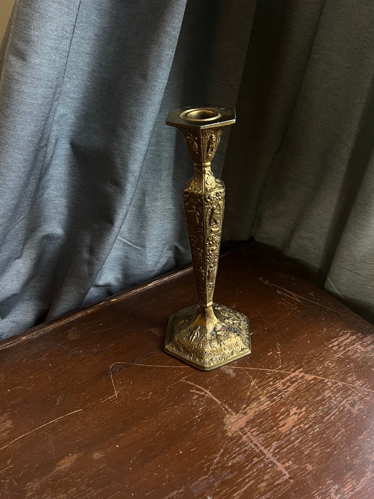 Vintage W.B. Weidlich Brothers Dutch Windmills Pressed Metal Candle Holder