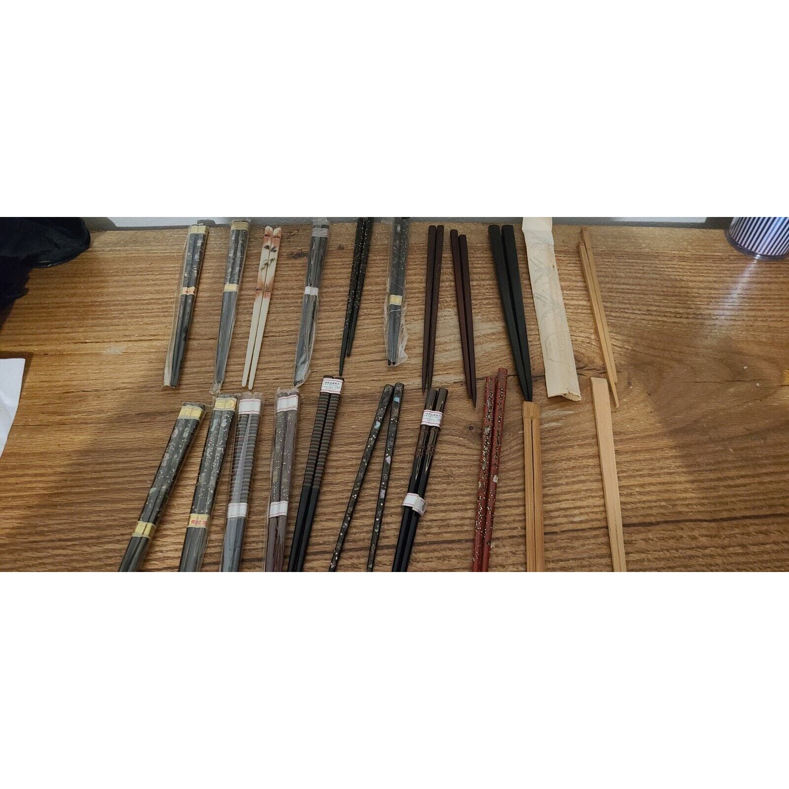 20 Pair Vintage Japanese Ornamental Chopsticks