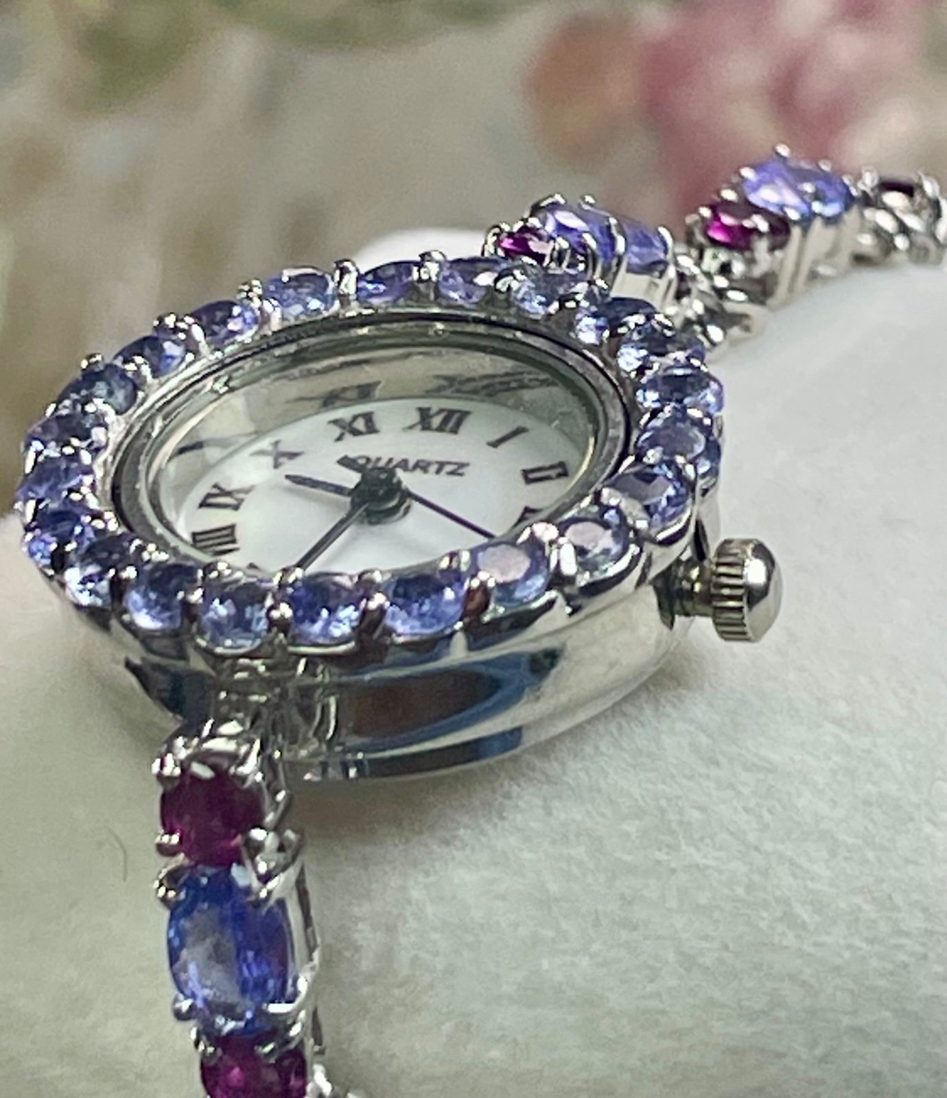 Genuine 10 CARAT Tanzanite & SAPPHIRE WATCH‼️ Silver 925