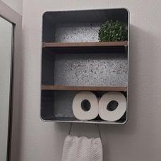 Galvanized Wash Tub with Shelves Rustic Bathroom Decor