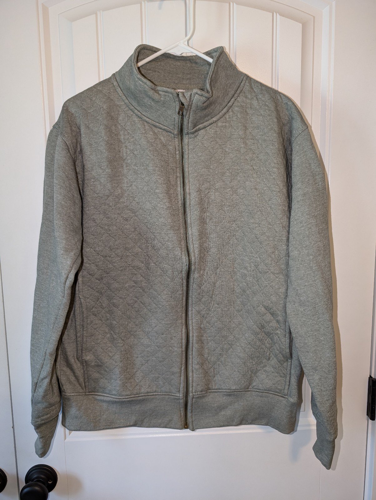 Green quilted jacket