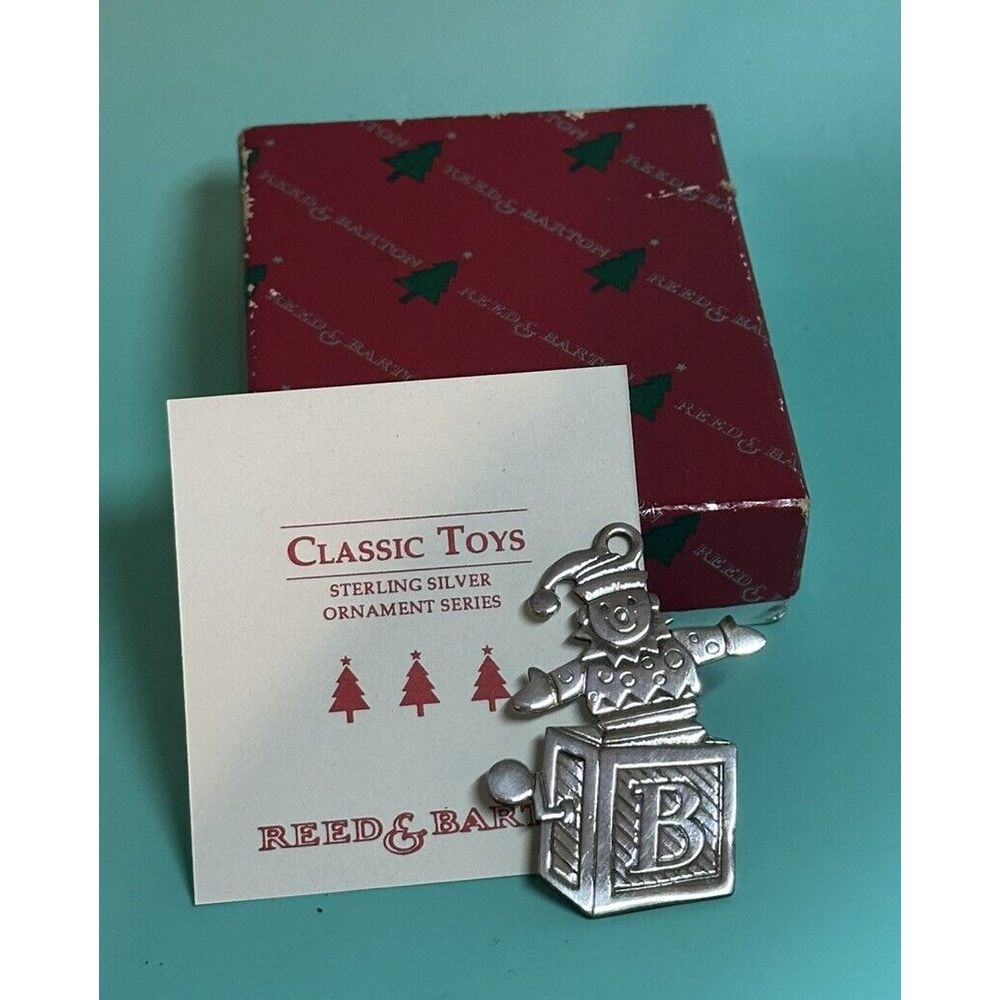 Reed & Barton Sterling Silver Jack In The Box Christmas Ornament