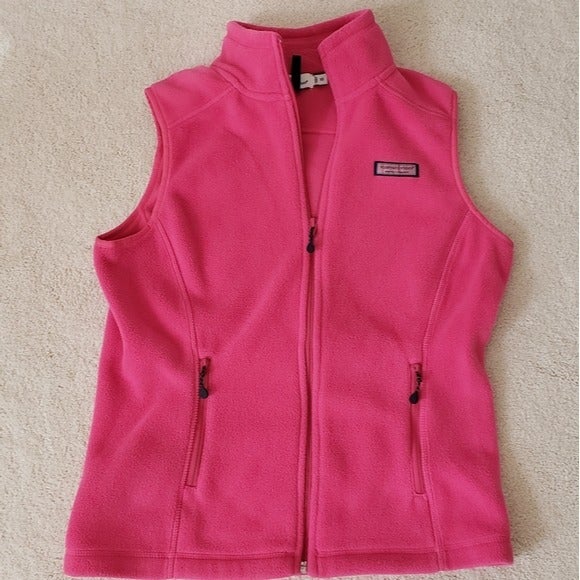 Vineyard Vines Pink Westerly Fleece Zip-up Vest szXS