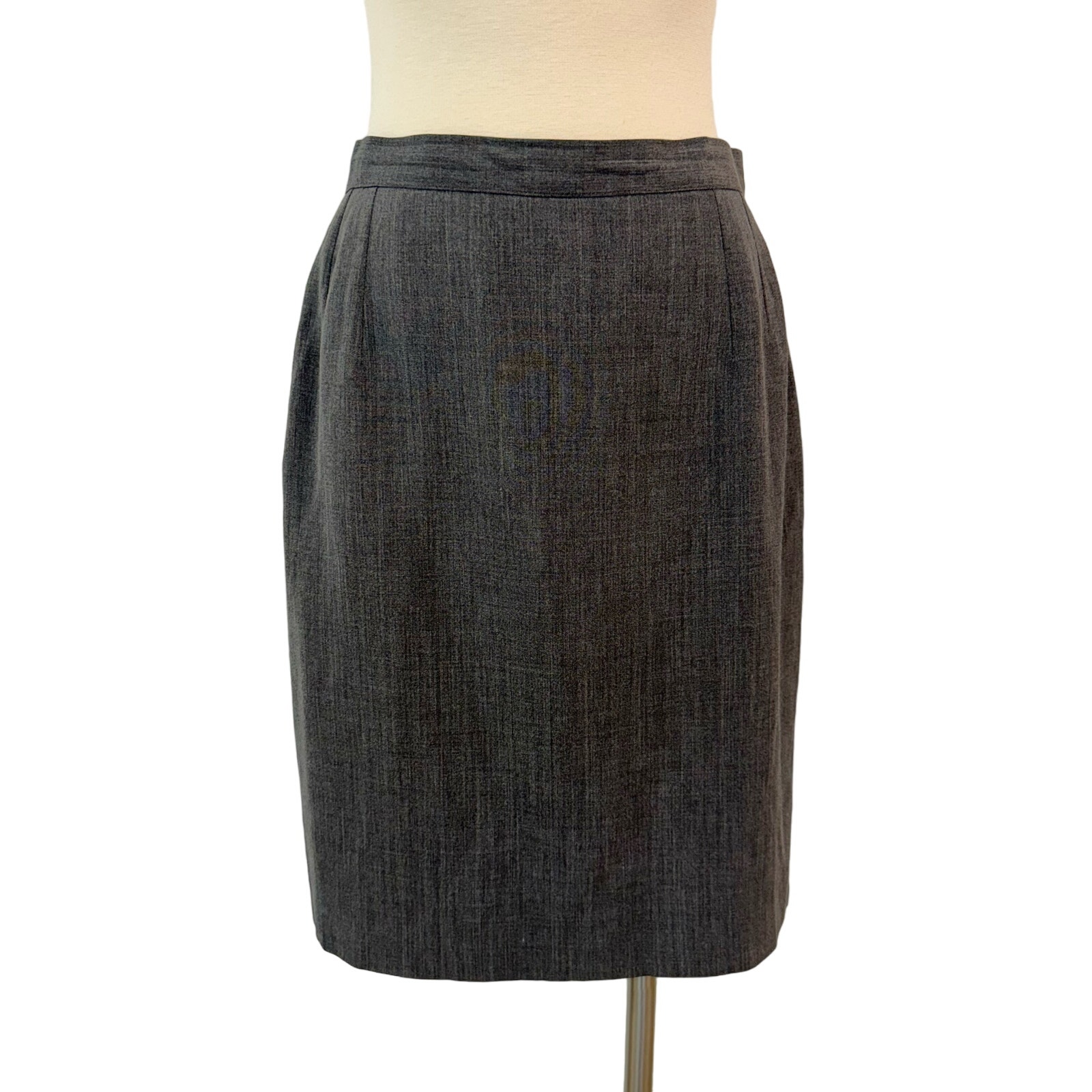 Giorgio Armani Le Collezioni Vintage Wool Blend Skirt Gray Pencil Straight Sz 10