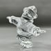 Baccarat France Crystal Ice Skating Santa Claus Paperweight Christmas Signed