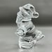 Baccarat France Crystal Ice Skating Santa Claus Paperweight Christmas Signed