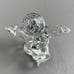 Baccarat France Crystal Ice Skating Santa Claus Paperweight Christmas Signed