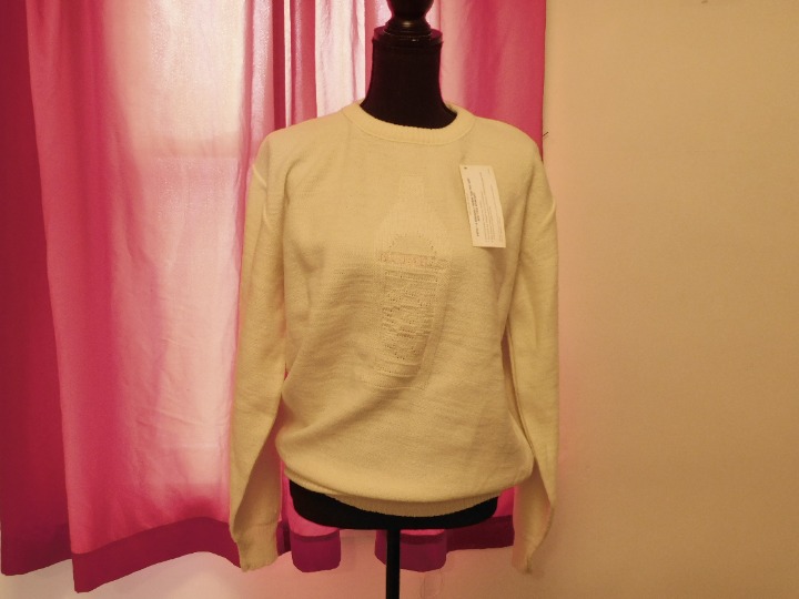 Vintage Busch Beer Acrylic Sweater Cream NWT (vintage XL mod MED) 3 Strikes Vintage Busch Beer Acrylic Sweater Cream NWT (vintage XL mod MED) 3 Strikes