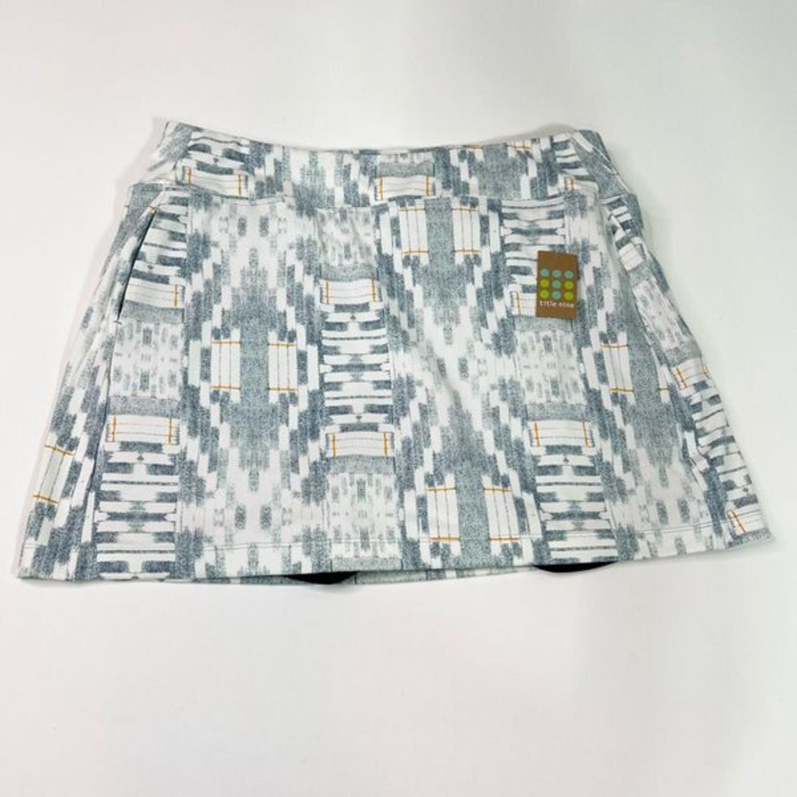 Title Nine Golf Dream Skort Women's XL Ethnic Inca Geometric Print NEW Blue