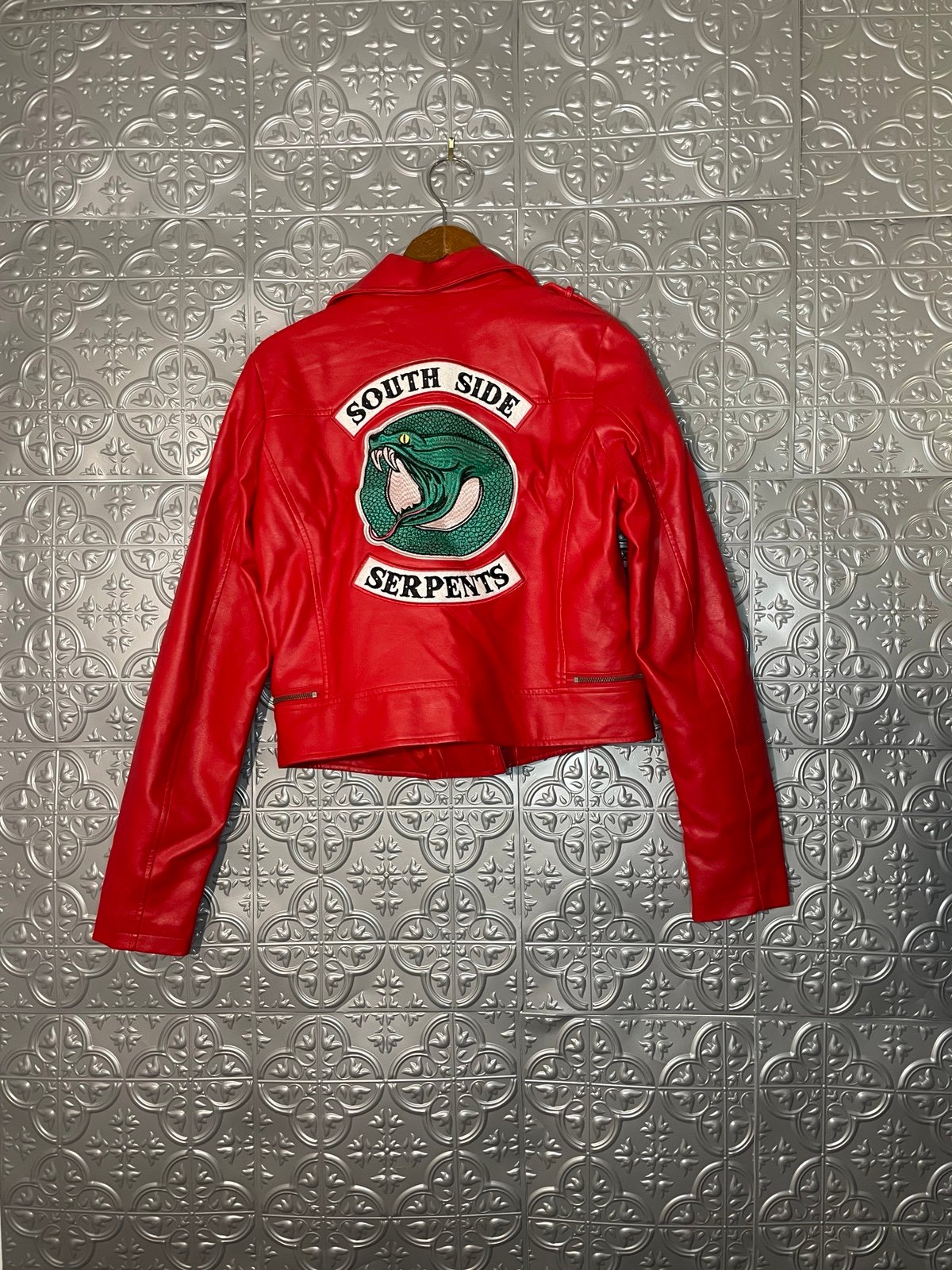 Southside Serpents Red Faux Leather Motorcycle Jacket