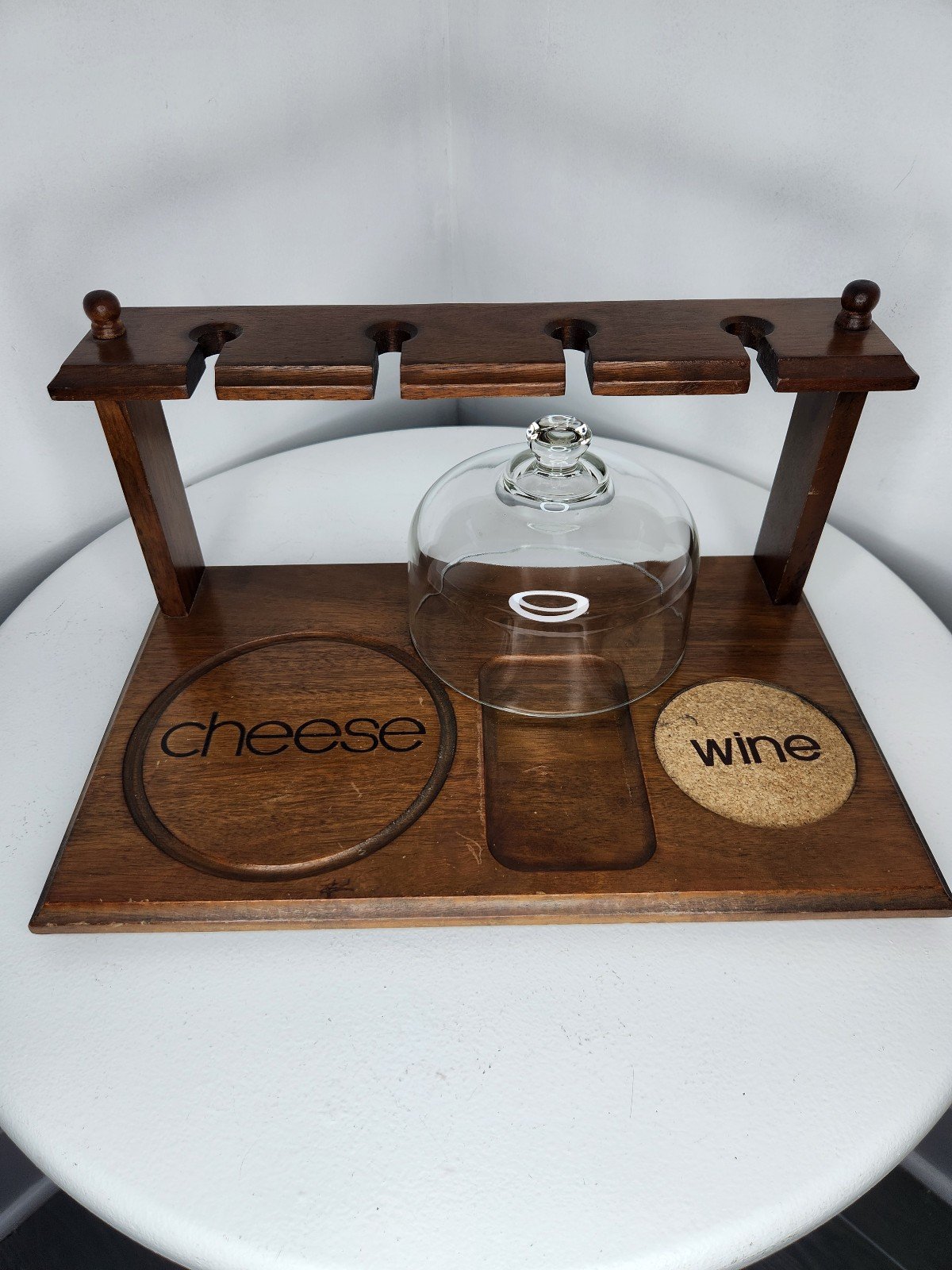 Vintage Dansk Teak Cheese Board and Snail Charcuterie Hors d'Oeuvres Fork
