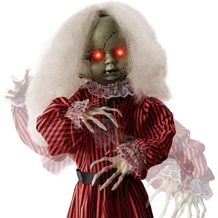 Best Choice Products Animatronic Roaming Creepy Doll Halloween Decoration