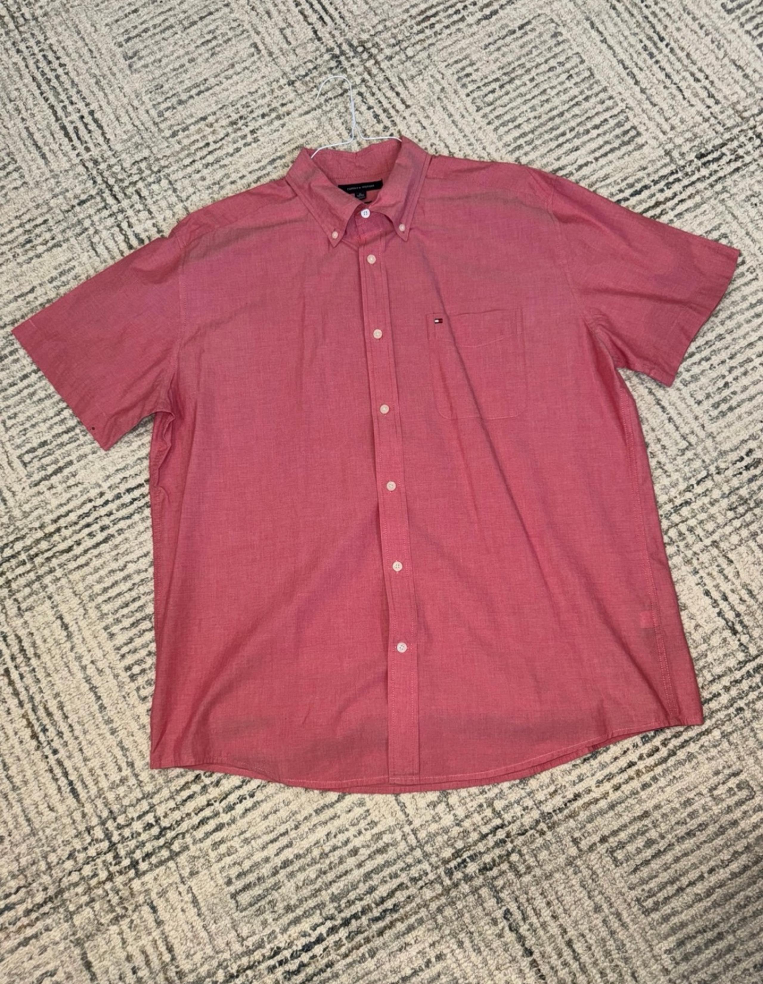 MENS TOMMY HILFIGER SHORT SLEEVE BUTTON DOWN SHIRT  SIZE XL