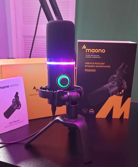 New XLR/USB Dynamic Microphone, RGB Podcast Mic with Software for Streaming