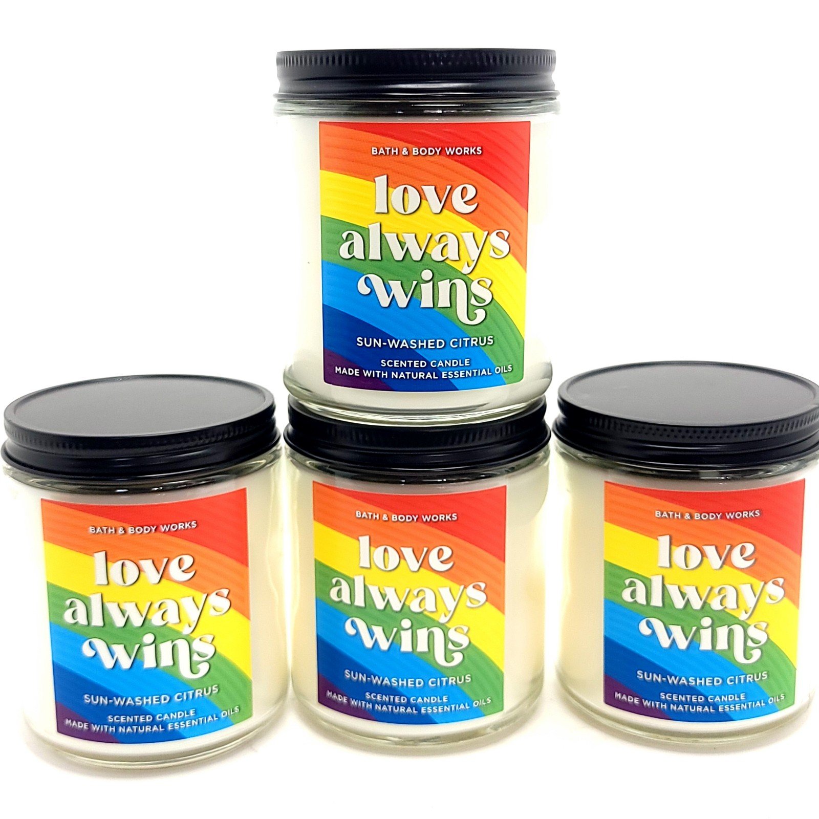 Sun-washed Citrus Single Wick candle 7oz Bath and Body Works candles 4-pack