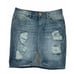 Vanilla Star Medium Wash Denim Distressed Pencil Straight Jean Skirt Size 7/8