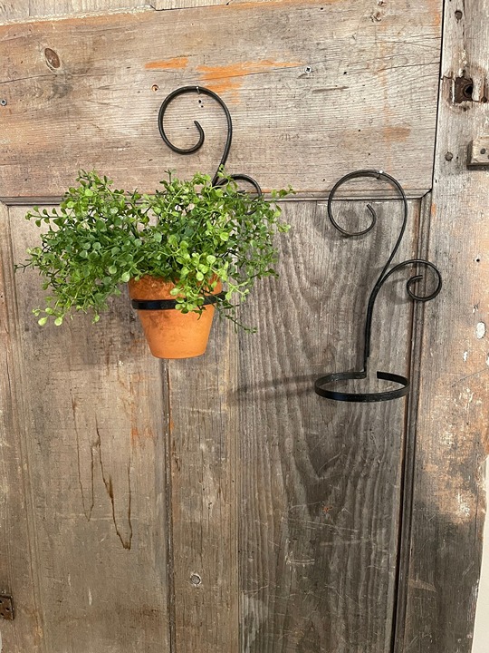 Hanging Planter Stand 2 Black Iron Planter Stands with Scroll Design