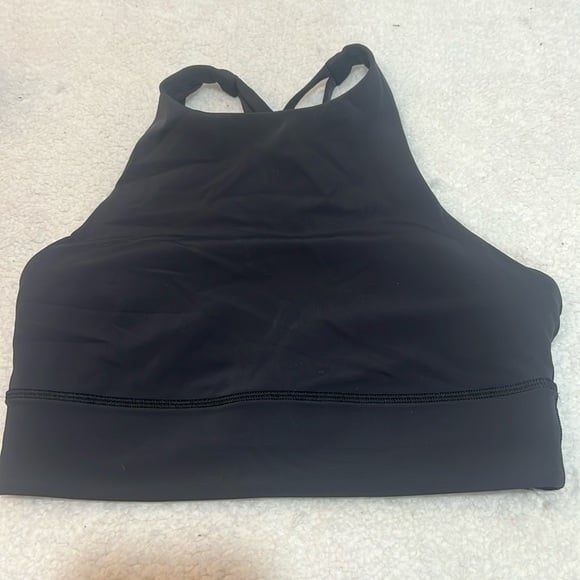 Lululemon Energy High Neck Long Line Sports Bra Black Size 8