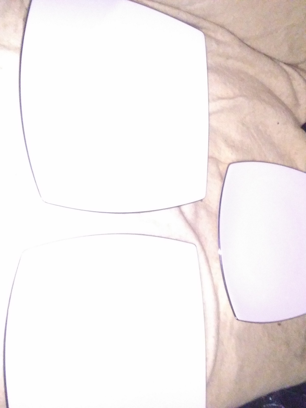 Milksa white platinum edge plates