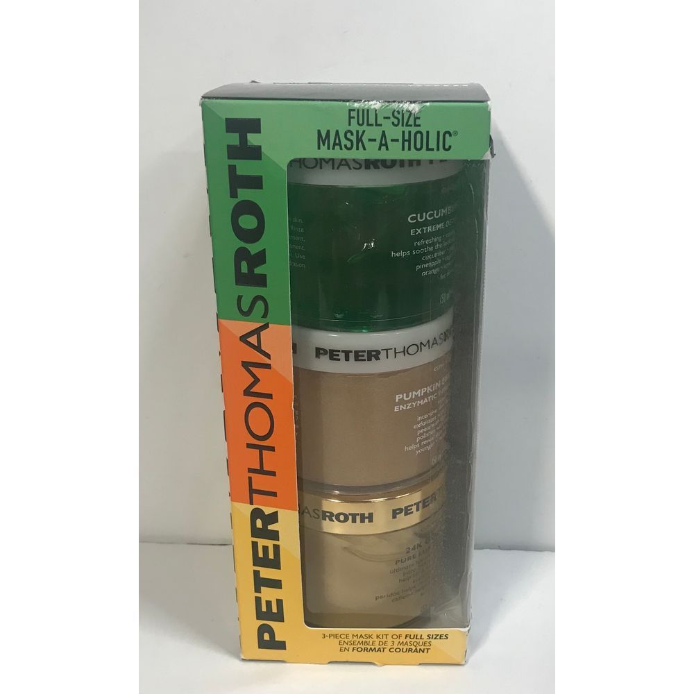 Peter Thomas Roth Mask-A-Holic 3 PC Mask Set Cucumber Gel & Pumpkin Enzyme NWT