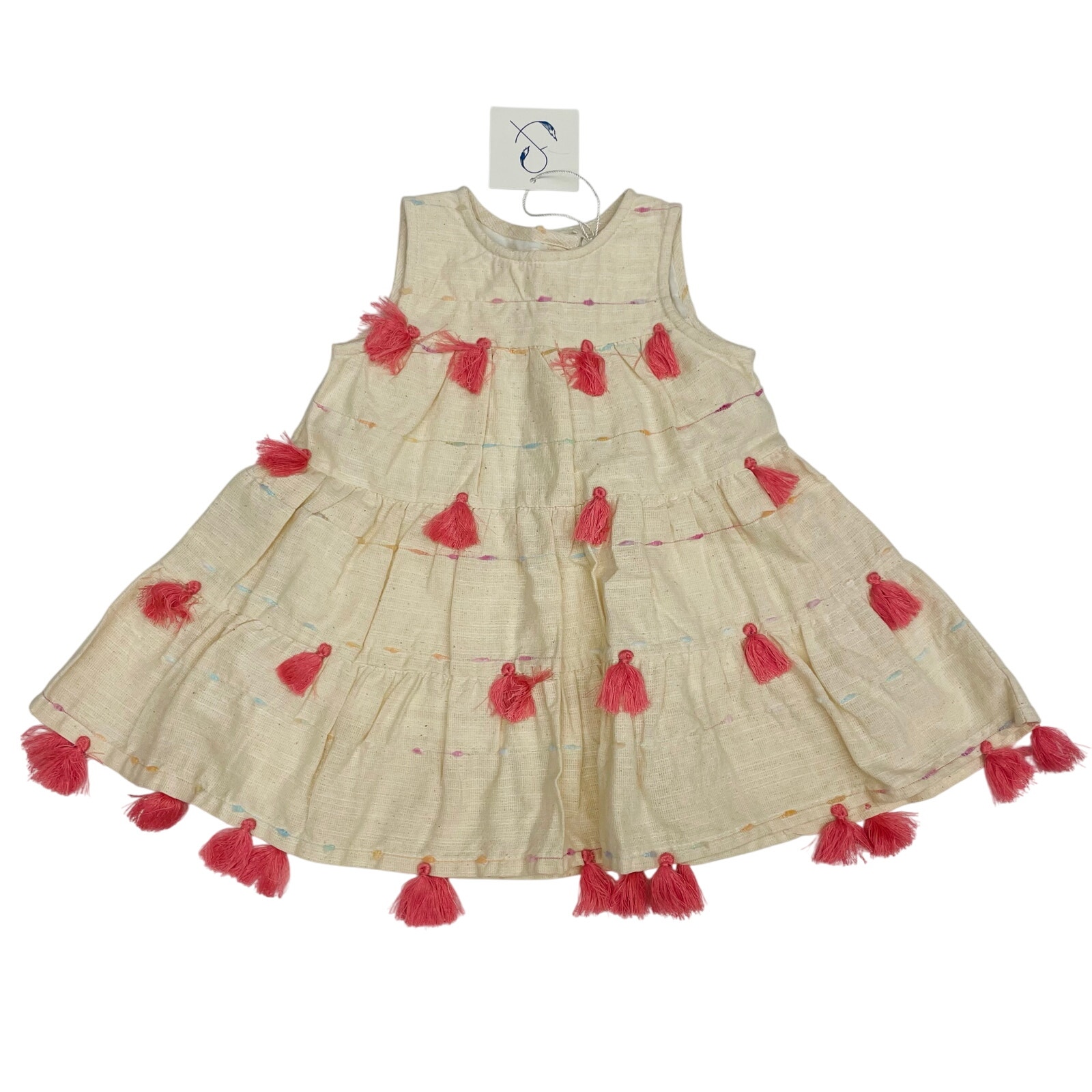 NWT Poppet & Fox Size 2 Pink Tassel Tulum Dress