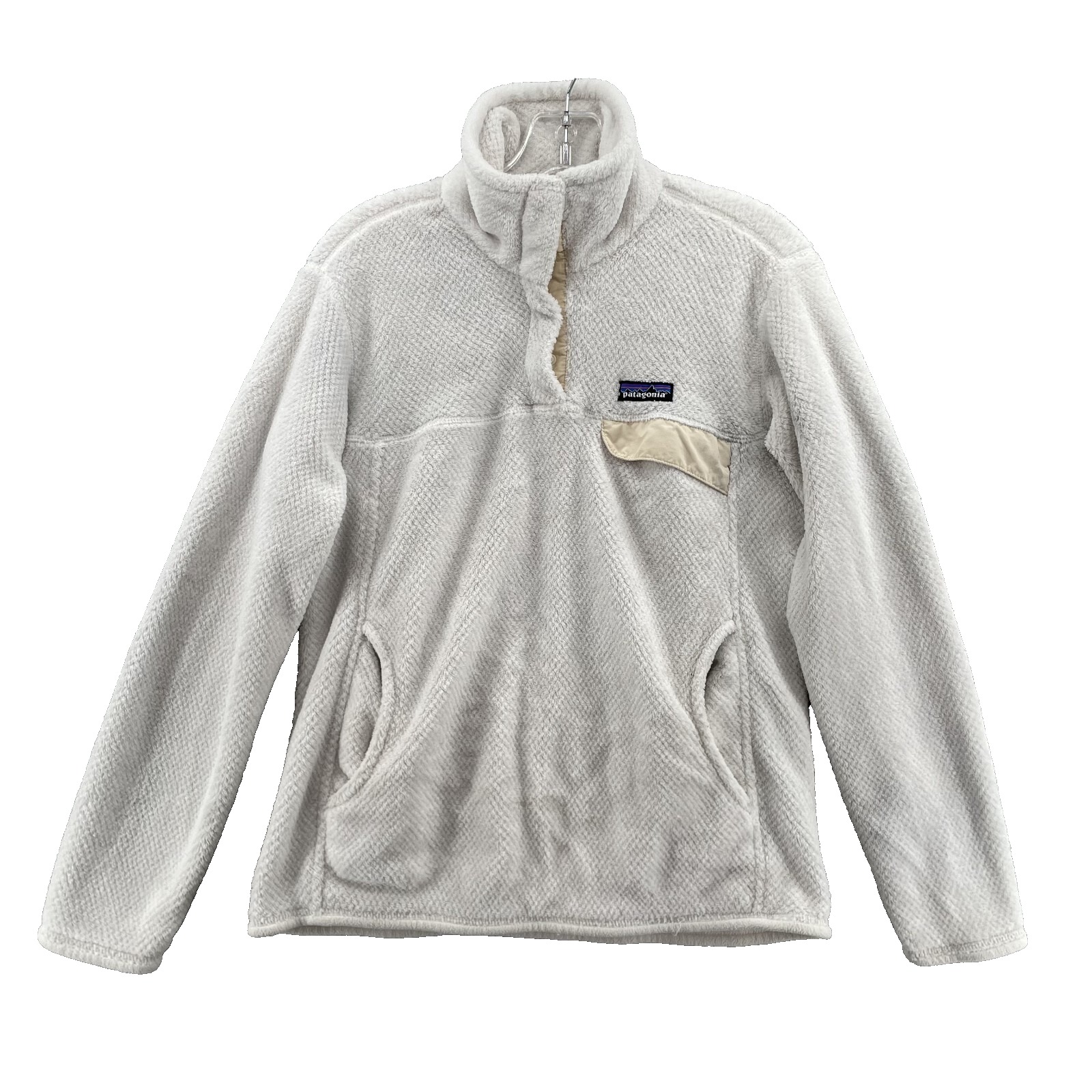 Patagonia Re-Tool Snap-T Pullover Sweater Women's Med Ivory Fleece Hike Polartec