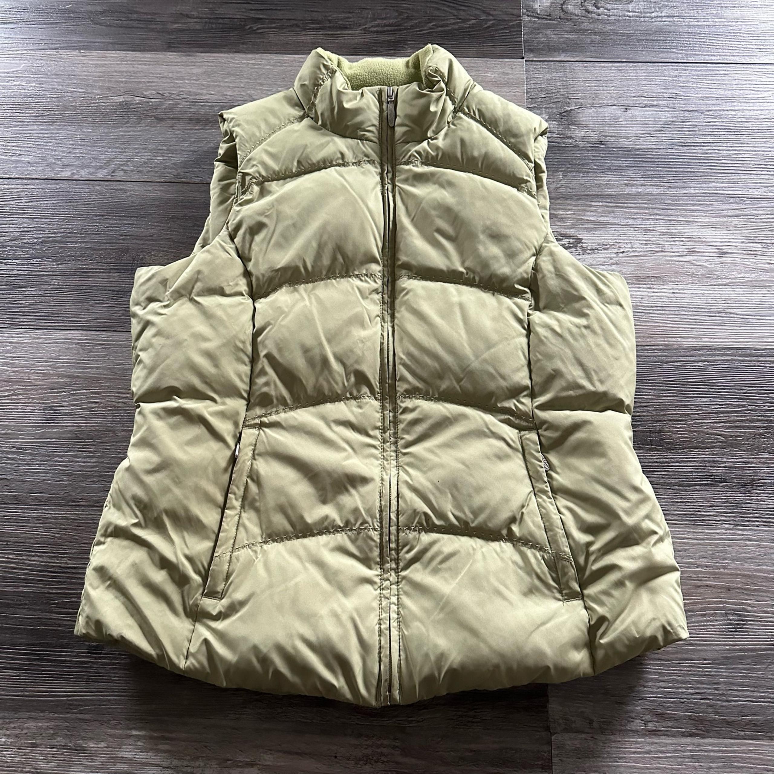 Vintage Eddie Bauer Tan Mens Medium Premium Outdoor Quilted Goosedown Vest