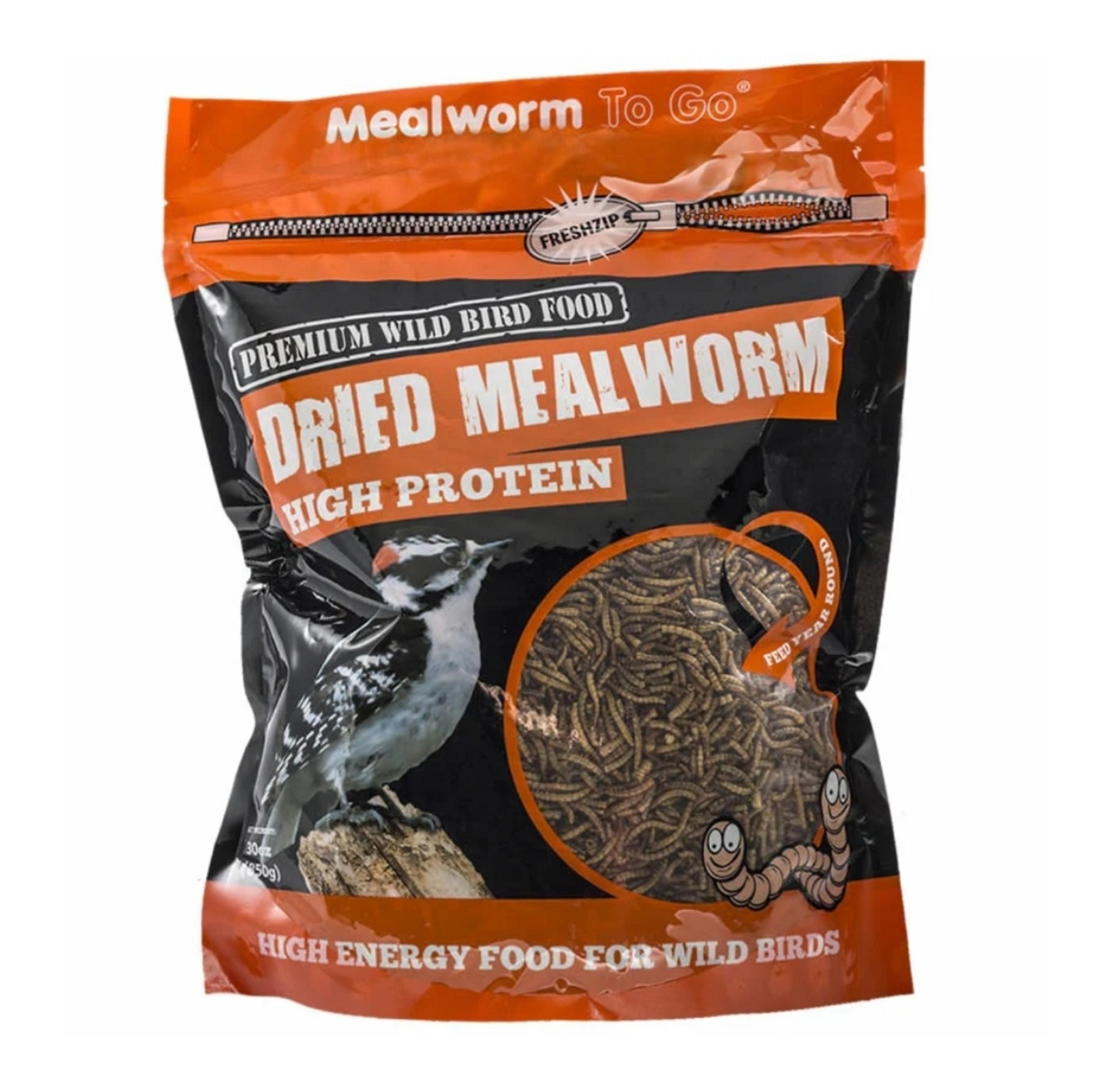 Mealworm To Go Premium Wild Bird Food- High Protein Dried Mealworms 30oz bag NEW